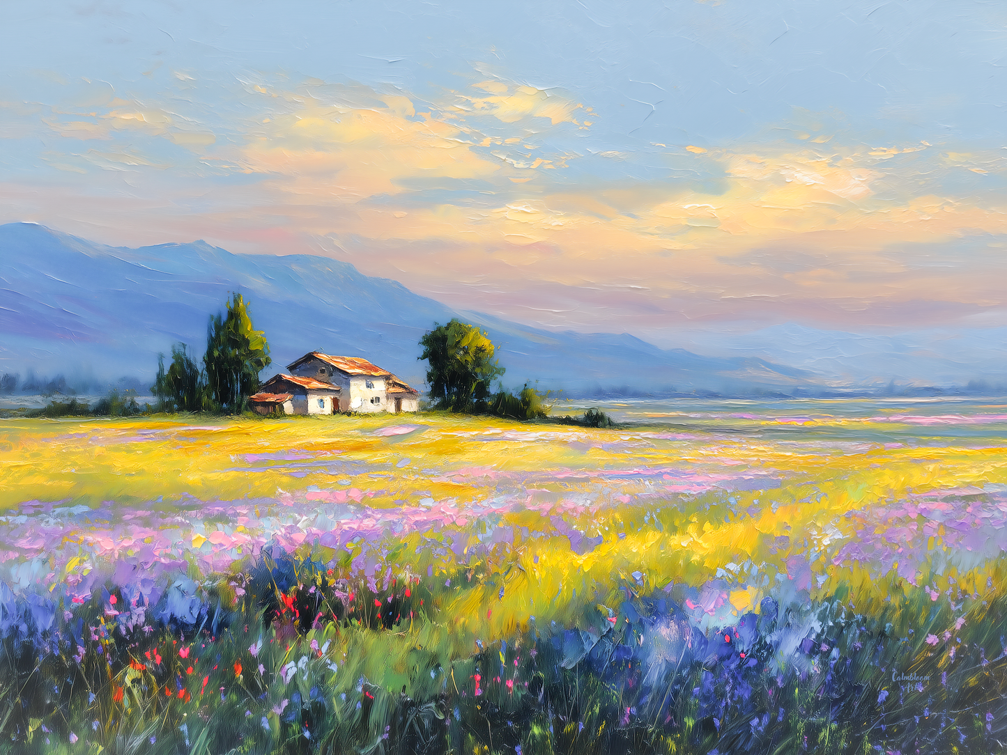 あおの記憶 - フレーム付きキャンバス